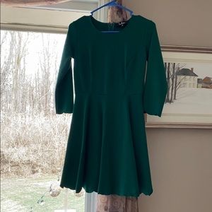 Lulus green 3/4 sleeve skater dress - medium